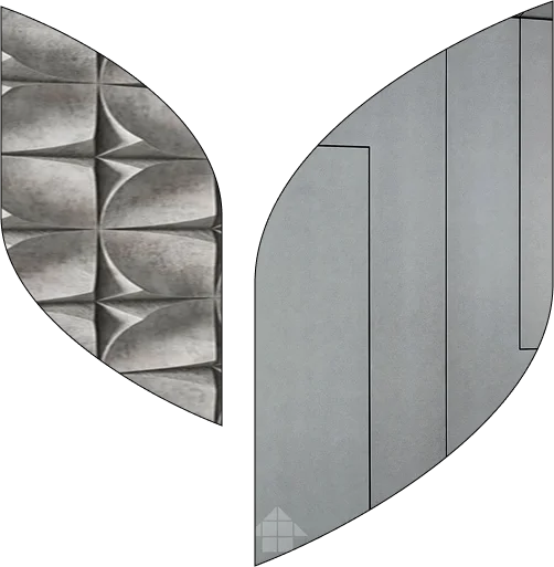Two abstract wall panel designs