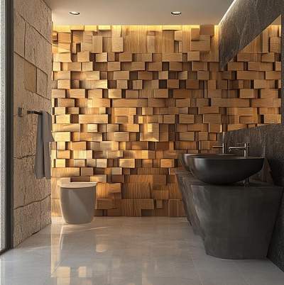 Wall Panel in Bathroom